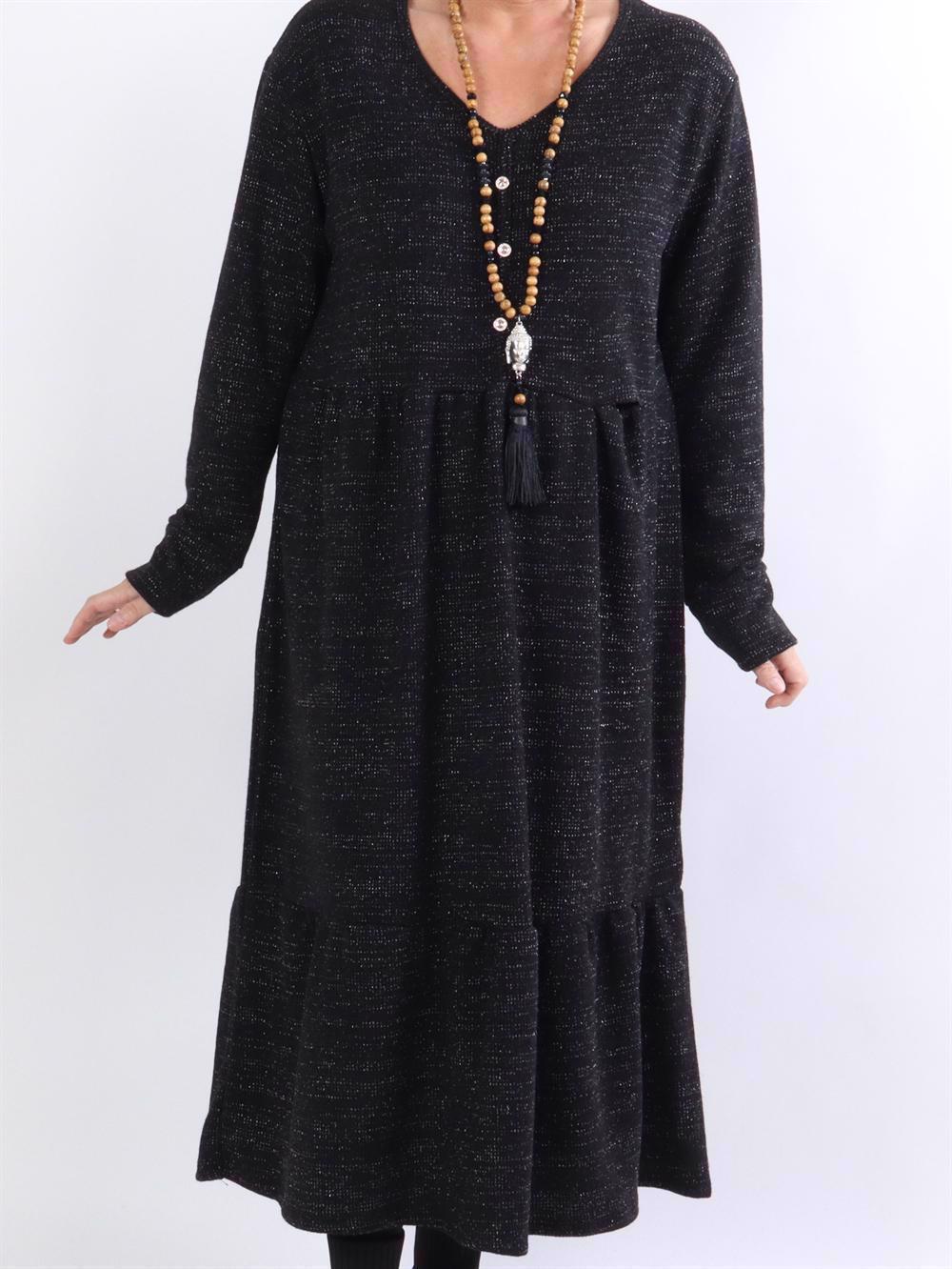 Dejana - Strikkjole med glittertråde